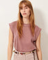 Sessùn orlando pleated sleeveless t-shirt marble rose